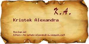 Kristek Alexandra névjegykártya